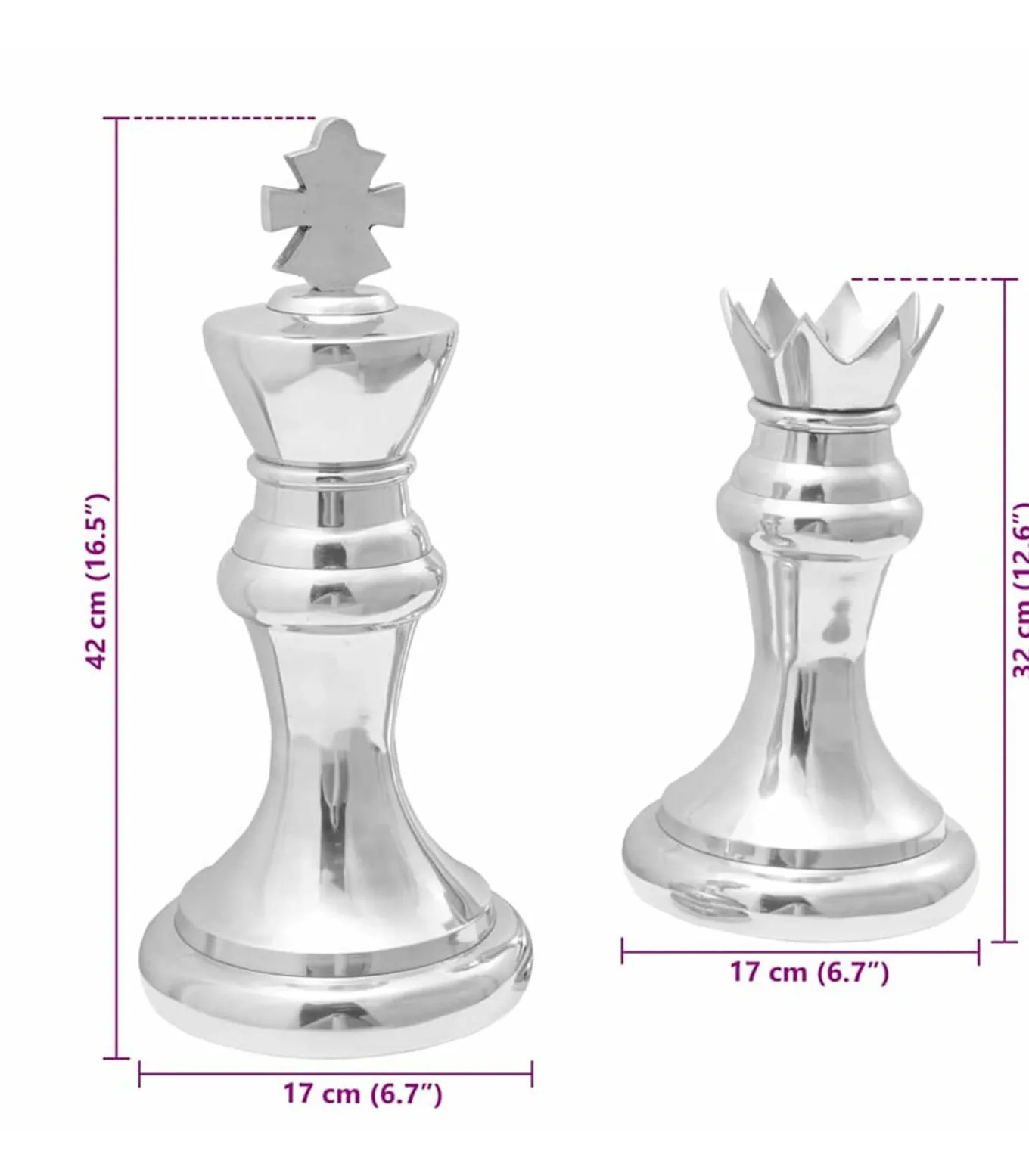 Beelden 2 pcs Zilver Aluminium