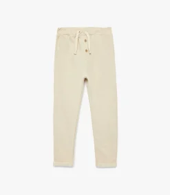 Beige Babypantalon Katoen met Knoopdetail
