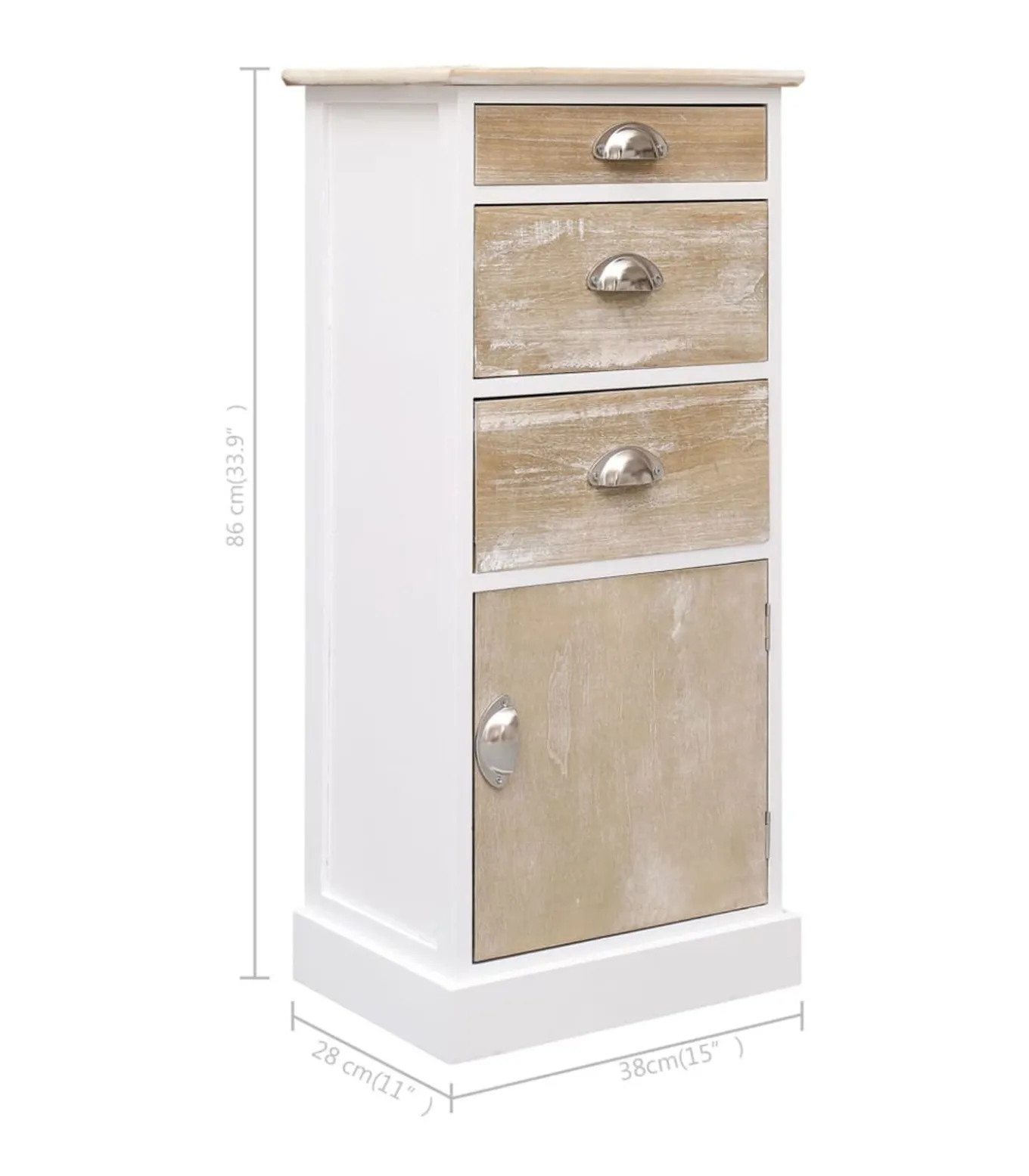 Bijzetkast 38x28x86 cm paulowniahout