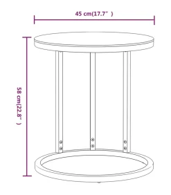 Bijzettafel 45 cm gehard glas goudkleurig en zwart