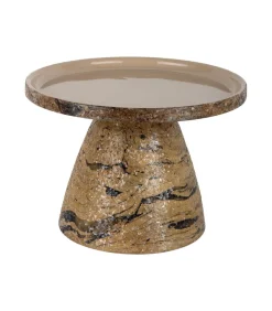 Bijzettafel Mosaic Marble - Bruin - 42x42x29cm