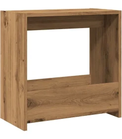 Bijzettafel 50x26x50 cm bewerkt hout artisanaal eikenkleurig