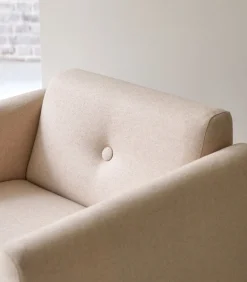 Bjorn - Fauteuil in massief eiken en ecru stof