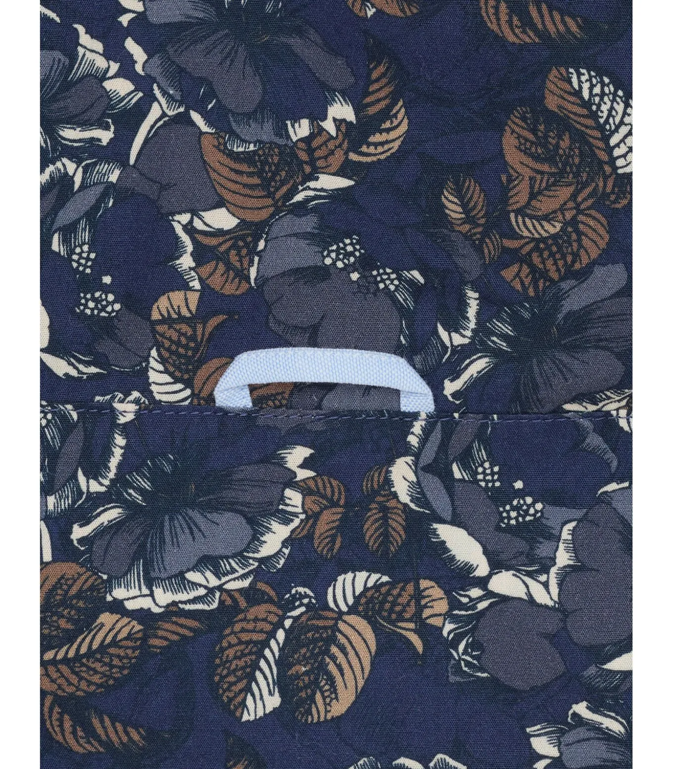 Blauw jongensoverhemd met bloemenprint