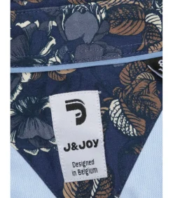 Blauw jongensoverhemd met bloemenprint