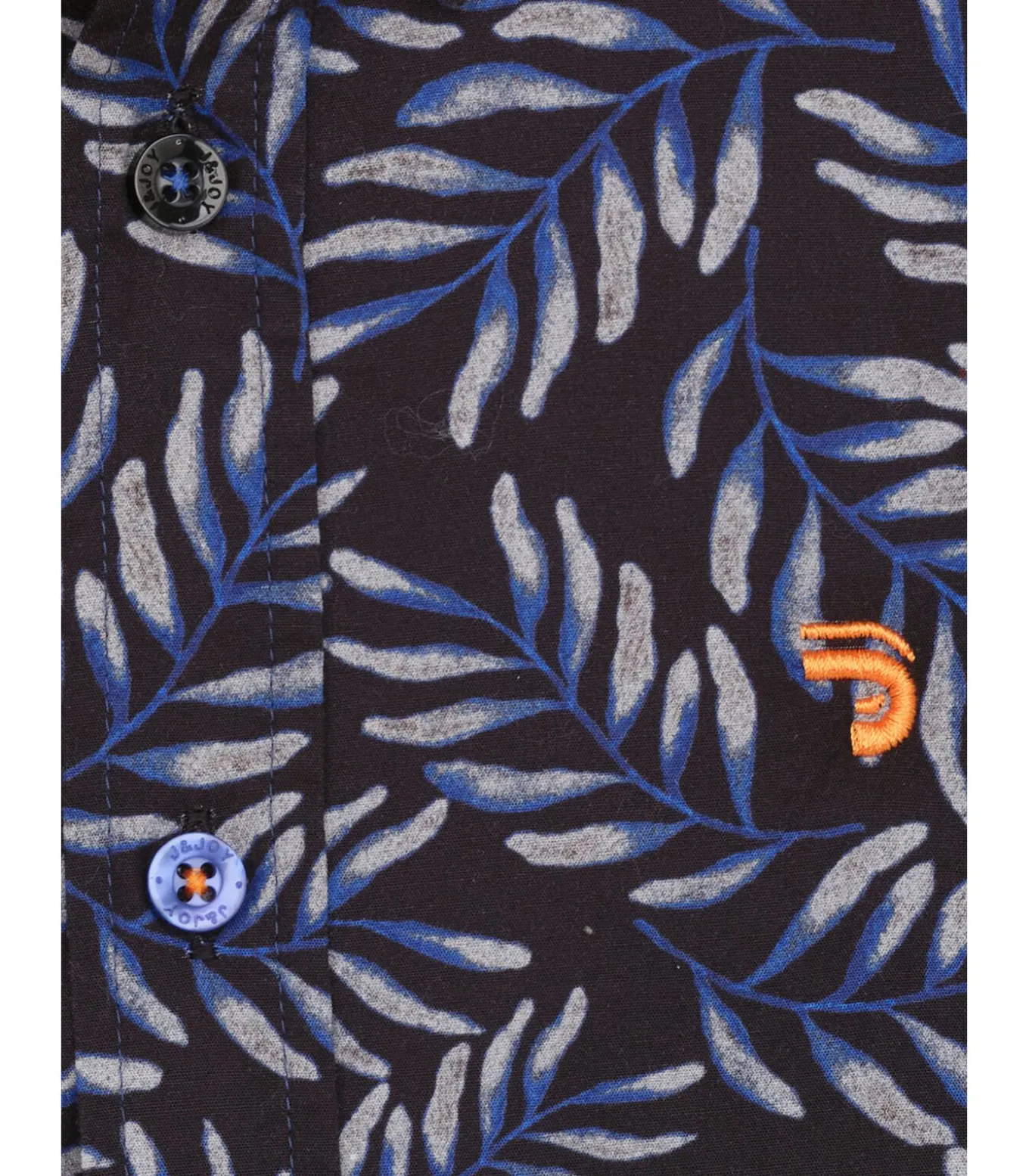 Blauw jongensshirt met bladprint