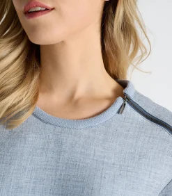 Blauw kleedje met ronde hals