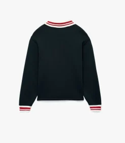 Blauw Oversized Sweatshirt Lange Mouwen Met Borduursel