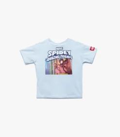 Blauw T-shirt Korte Mouwen Spider-Man Print