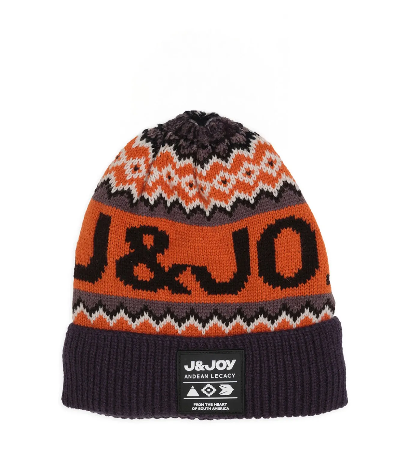 Blauwe herenmuts met pompon en logo