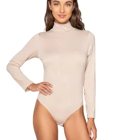 Body met lange mouwen en opstaande kraag MICRO TOUCH