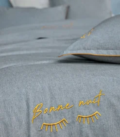 BONNE NUIT Indigo - Laken Gerecycled draad