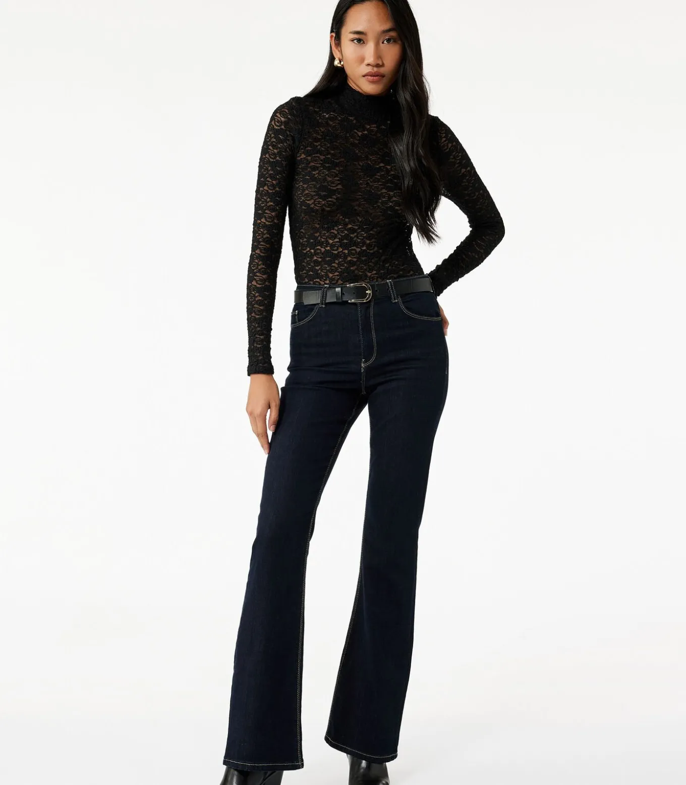 Bordeaux Blouse Lange Mouwen Dikke Kraag Kant