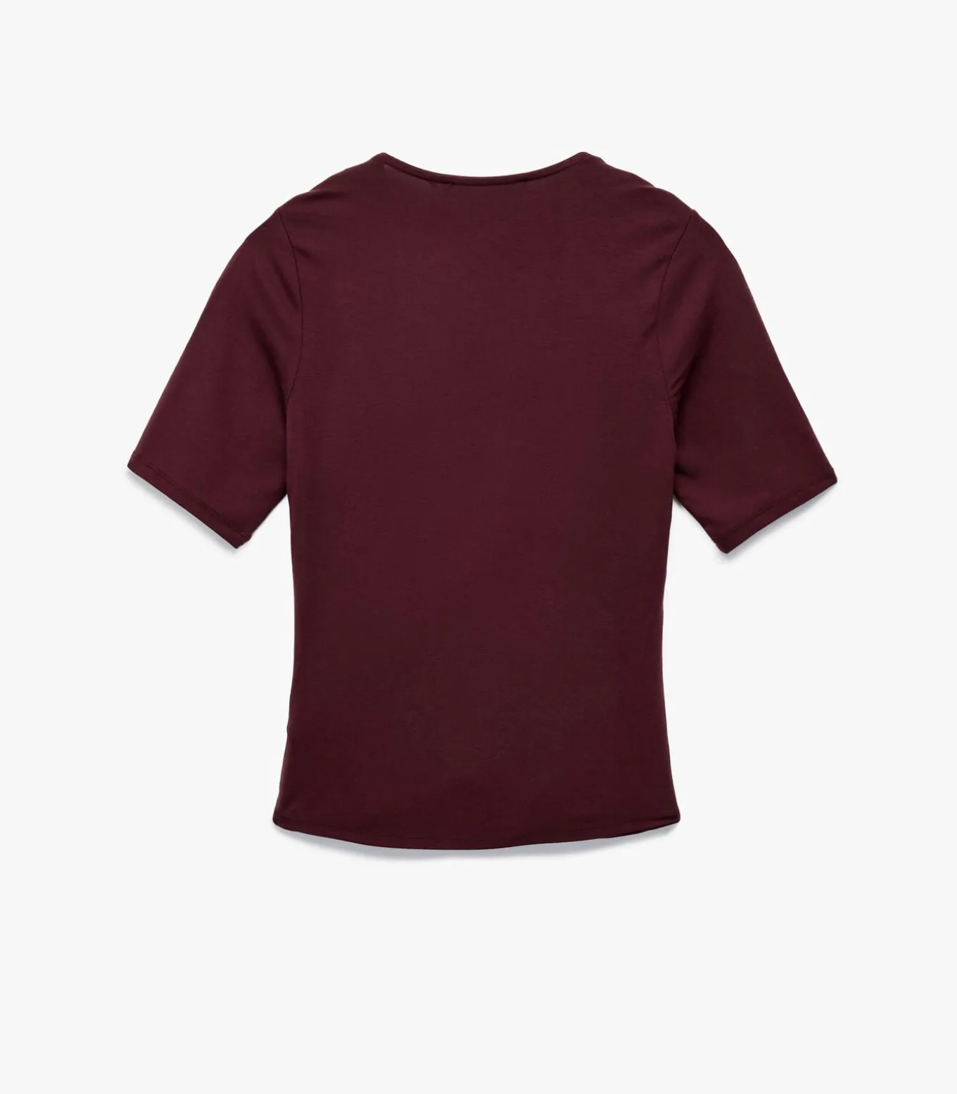 Bordeaux Blouse Slanke Pasvorm Korte Mouwen