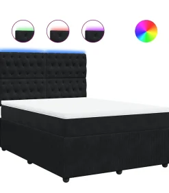 Boxspring met matras fluweel zwart 140x200 cm