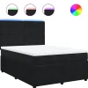 Boxspring met matras fluweel zwart 140x200 cm