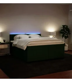 Boxspring met matras fluweel donkergroen 200x200 cm
