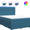 Boxspring met matras fluweel blauw 160x200 cm