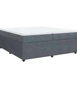 Boxspring met matras fluweel donkergrijs 200x200 cm