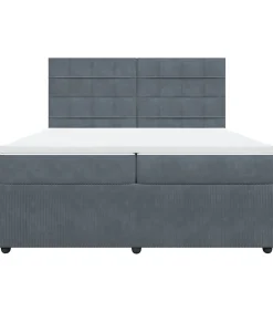 Boxspring met matras fluweel donkergrijs 200x200 cm