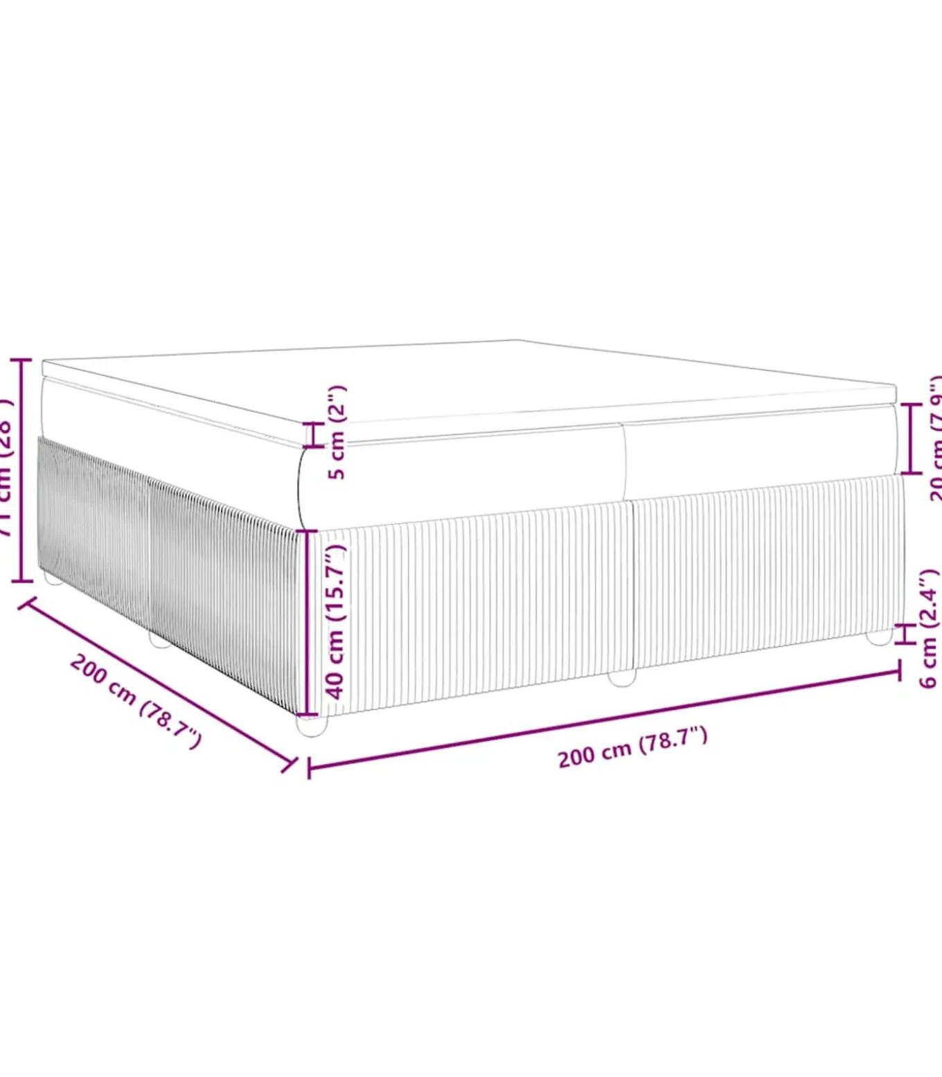 Boxspring met matras fluweel zwart 200x200 cm