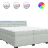 Boxspring met matras fluweel lichtgrijs 200x200 cm