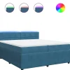 Boxspring met matras fluweel blauw 200x200 cm
