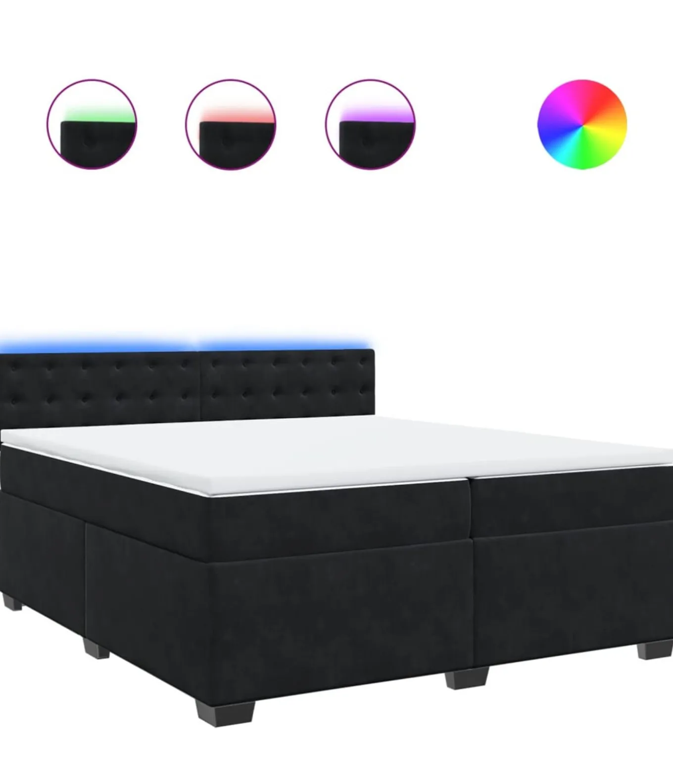 Boxspring met matras fluweel zwart 200x200 cm