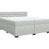 Boxspring met matras fluweel lichtgrijs 200x200 cm