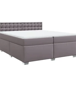 Boxspring met matras kunstleer grijs 200x200 cm