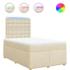 Boxspring met matras stof crèmekleurig 120x190 cm