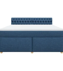 Boxspring met matras stof blauw 180x200 cm