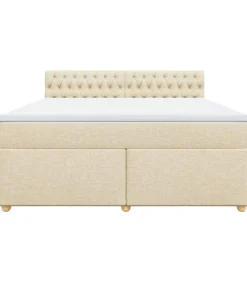 Boxspring met matras stof crèmekleurig 180x200 cm