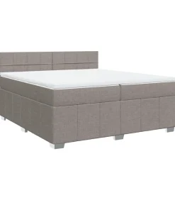 Boxspring met matras stof taupe 200x200 cm