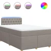 Boxspring met matras stof taupe 120x190 cm