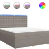 Boxspring met matras stof taupe 180x200 cm