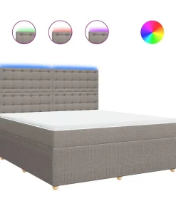 Boxspring met matras stof taupe 180x200 cm