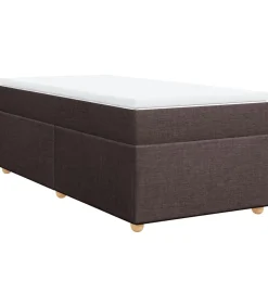 Boxspring met matras stof donkerbruin 90x200 cm