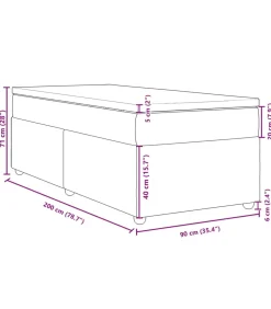 Boxspring met matras stof donkerbruin 90x200 cm