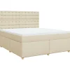 Boxspring met matras stof crèmekleurig 180x200 cm