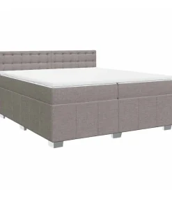 Boxspring met matras stof taupe 200x200 cm