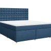 Boxspring met matras stof blauw 180x200 cm