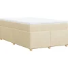 Boxspring met matras stof crèmekleurig 120x190 cm