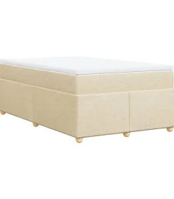 Boxspring met matras stof crèmekleurig 120x190 cm