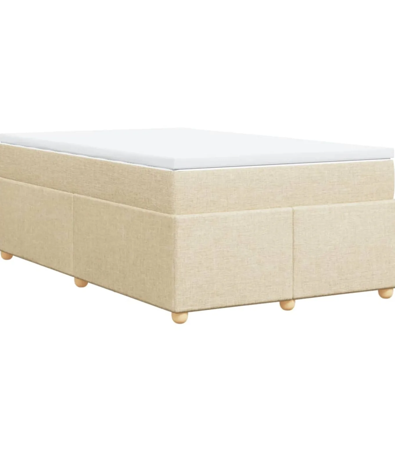Boxspring met matras stof crèmekleurig 120x190 cm