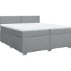 Boxspring met matras stof lichtgrijs 200x200 cm
