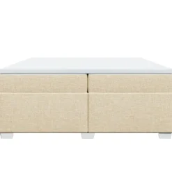 Boxspring met matras stof crèmekleurig 200x200 cm