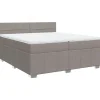 Boxspring met matras stof taupe 200x200 cm