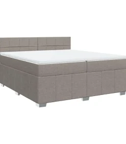 Boxspring met matras stof taupe 200x200 cm