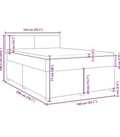 Boxspring met matras stof donkerbruin 140x200 cm